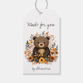 Cute Bear Crochet/Knit Handmade Care Instructions Geschenkanhänger (Vorderseite)