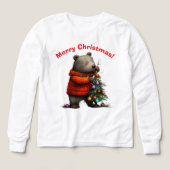 Cute Bear Decorating Christmas Tree Sweatshirt (Design Vorderseite)