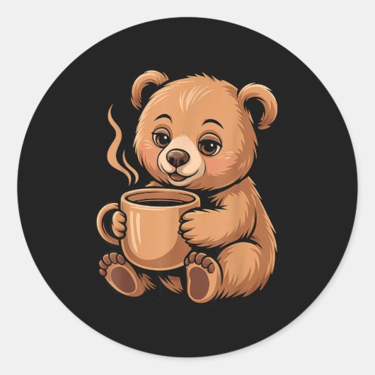 Cute Bear Design For Bear Lover And Bear Runder Aufkleber (Vorderseite)