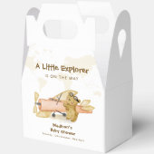 Cute Bear Explorer World Map Airplane Baby Shower  Geschenkschachtel (Offen)