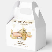 Cute Bear Explorer World Map Airplane Baby Shower  Geschenkschachtel (Rückseite)