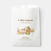 Cute Bear Explorer World Map Airplane Baby Shower  Geschenktütchen (Vorderseite)
