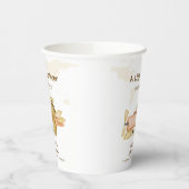 Cute Bear Explorer World Map Airplane Baby Shower  Pappbecher (Links)