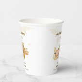 Cute Bear Explorer World Map Airplane Baby Shower  Pappbecher (Rechts)