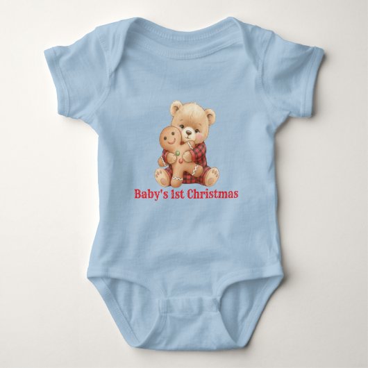 Cute Bear First Christmas Baby Strampler (Vorderseite)