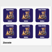 Cute bear for Father's Day or Birthday Quadratischer Aufkleber (Blatt)