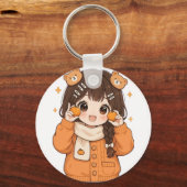 Cute bear girl keychain kawaii anime accessory schlüsselanhänger (Vorderseite)