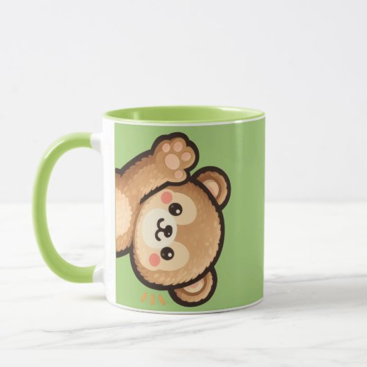Cute Bear Green Mug | Kawaii Coffee Cup Tasse (Links)