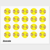 Cute Bear Hi Stickers | Kawaii Round Stickers (Blatt)