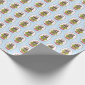 Cute Bear Holding Gingerbread House Holiday Wrap Geschenkpapier (Ecke)