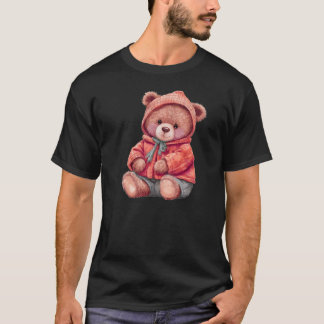 Cute Bear Illustration Nature Style Design T-Shirt