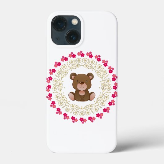 Cute bear in a floral wreath Case-Mate iPhone hülle (Rückseite)