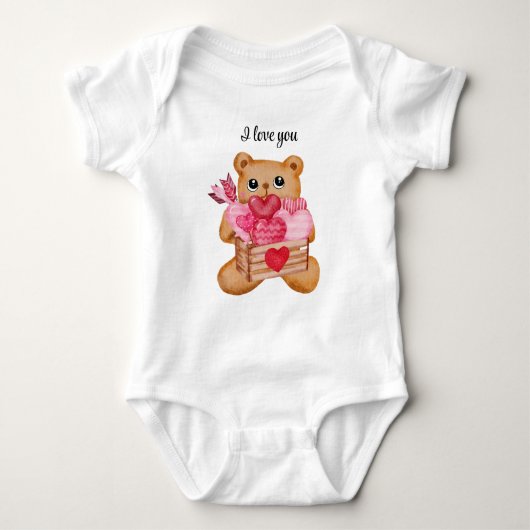 Cute bear in love full of love baby strampler (Vorderseite)