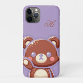 Cute Bear iPhone Case – Purple Minimal Teddy Bear  (Rückseite)