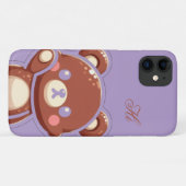 Cute Bear iPhone Case – Purple Teddy Bear Cover (Rückseite (Horizontal))