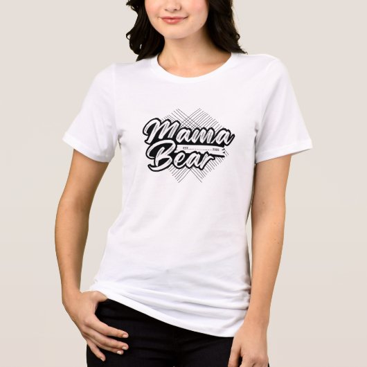  Cute bear-mom Black & White Design Tri-Blend Shirt (Vorderseite)