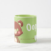 Cute Bear “Oops!” Green Mug –Kawaii Bear Combo Mug Tasse (Zentrum)