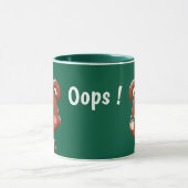 Cute Bear Oops Green Mug | Kawaii Coffee Cup Tasse (Zentrum)