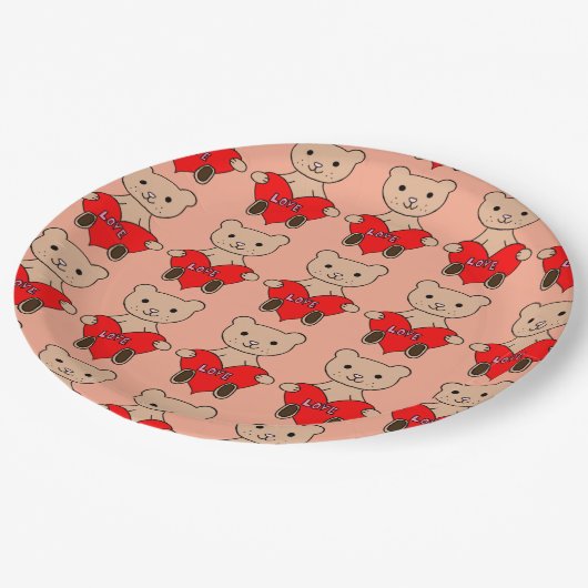 Cute Bear Pappteller (Schrägansicht)