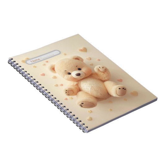 Cute Bear Pastel Notebook Notizblock (Rechte Seite)