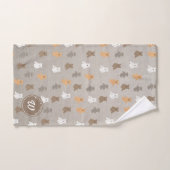 Cute Bear Pattern Initial Monogram Badhandtuch Set (Handtuch)