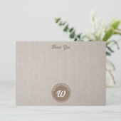 Cute Bear Pattern Initial Monogram Dankeskarte (Stehend Vorderseite)