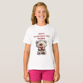 Cute Bear Red Happy Valentines Day Custom Name T-Shirt (Vorne ganz)