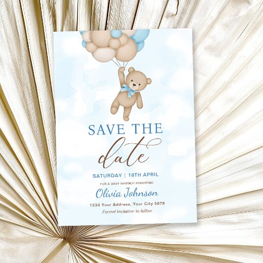 Cute Bear Save the Date Einladung