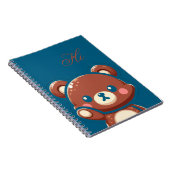 Cute Bear Spiral Notebook – Teal Blue Teddy Bear Notizblock (Rechte Seite)