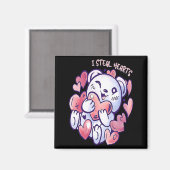 Cute Bear Steal Hearts Valentines Day Or Toddler  Magnet (Vorderseite/Rückseite)