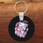 Cute Bear Steal Hearts Valentines Day Or Toddler Schlüsselanhänger (Vorderseite)