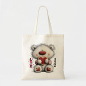 Cute Bear Valentines Day Love Custom Name  Tragetasche (Vorne)
