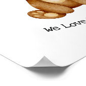 Cute Bear We Love You Beary Much Quote Poster (Ecke)