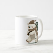 Cute Bear with Christmas Tree Drawing  Kaffeetasse (VorderseiteRechts)