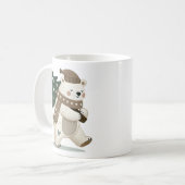 Cute Bear with Christmas Tree Drawing  Kaffeetasse (Vorderseite Links)