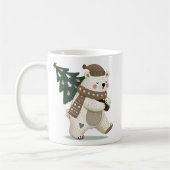 Cute Bear with Christmas Tree Drawing  Kaffeetasse (Links)