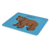 Cute bear with flower cartoon illustration schneidebrett (Ecke)
