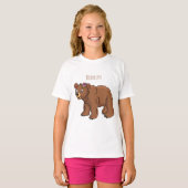 Cute bear with flower cartoon illustration T-Shirt (Vorne ganz)