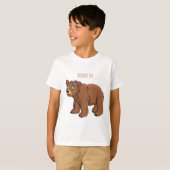 Cute bear with flower cartoon illustration T-Shirt (Vorne ganz)