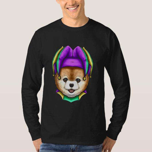 Cute Bear with Jester Hat for Mardi Gras T-Shirt (Vorderseite)