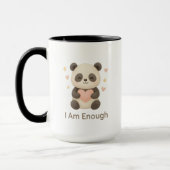 Cute Bear with Pink Heart — I Am Enough mug Tasse (Links)