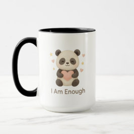 Cute Bear with Pink Heart — I Am Enough mug Tasse