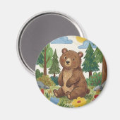 Cute Bear Woodland Animal Magnet (Vorderseite/Rückseite)