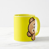 Cute Bear Yellow Mug | Kawaii Coffee Cup Tasse (VorderseiteRechts)