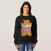 Cute Bearded Dragon With Doughnut Sweatshirt (Vorne ganz)