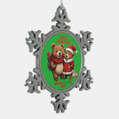 cute bears Christmas Snowflake Framed Ornament (Links)