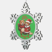 cute bears Christmas Snowflake Framed Ornament (Rechts)
