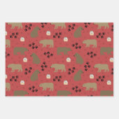 Cute Bears Footprints and Honey on Pink Blue & Red Geschenkpapier Set (Vorderseite 3)