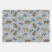 Cute Bears Footprints and Honey on Pink Blue & Red Geschenkpapier Set (Vorderseite 2)