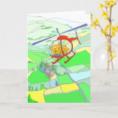 Cute Bears Helicopter Ride. Karte (Gelbe Blume)